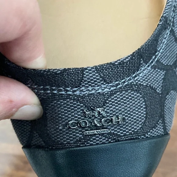 Coach Women's Black and Gray Patterned Flats Sz 9.5 - Picture 5 of 7